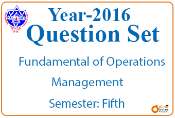 Fundamental of Operations Management || 2016 || BBA