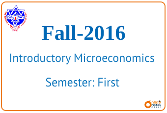 Fall 2016 | Introductory Microeconomics | BBA\BCIS photo