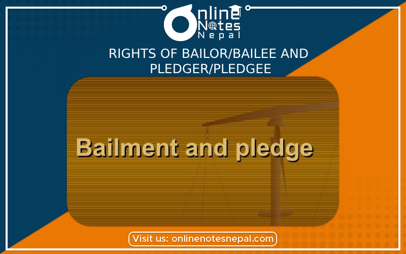 Rights of Bailor/Bailee and Pledger/Pledgee