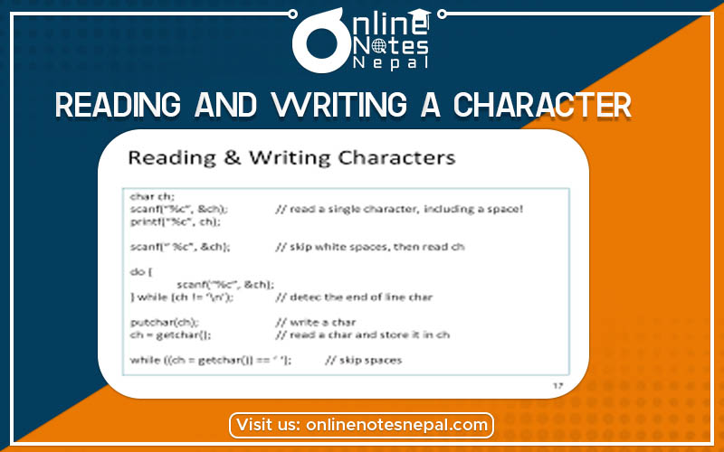 Reading and writing a character Photo