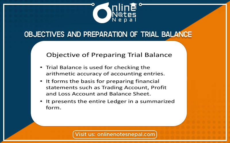 Objectives and Preparation of Trial Balance- Photo