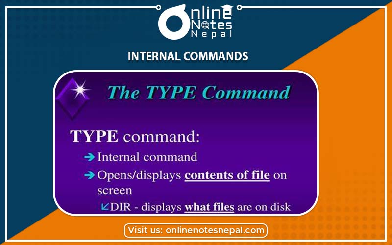 Internal Commands in Computer of Grade-8, Reference Note