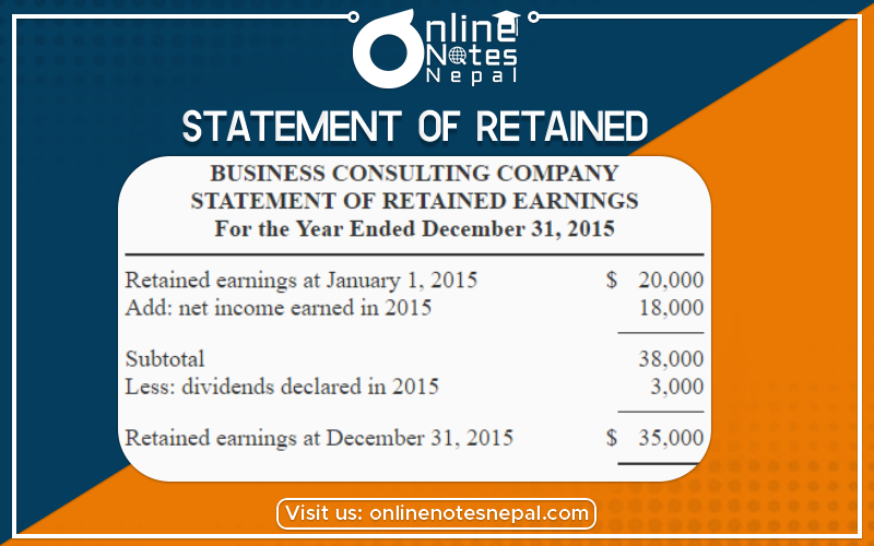 Statement of retained earnings - Photo