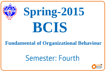Spring 2015 Fundamental of Organizational Behavior Question