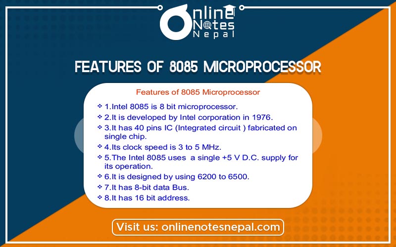 Features of 8085 Microprocessor  Photo