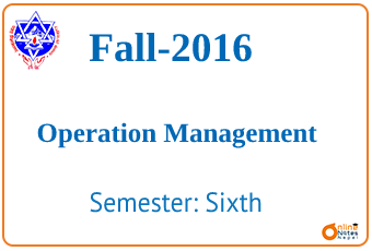 Fall 2016 Fundamentals of Operations Management Question